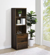 Westpark 3-shelf Bookcase USB and Lockable Drawer Dark Pine